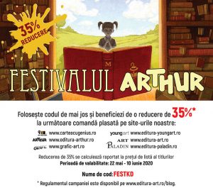 MEGA-CONCURS: Festivalul Editurii Arthur @Kidibot. Premii, fapte bune și multe cărți frumoase!