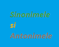 Sinonimele si Antonimele!