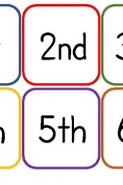Fill in with ordinal numbers